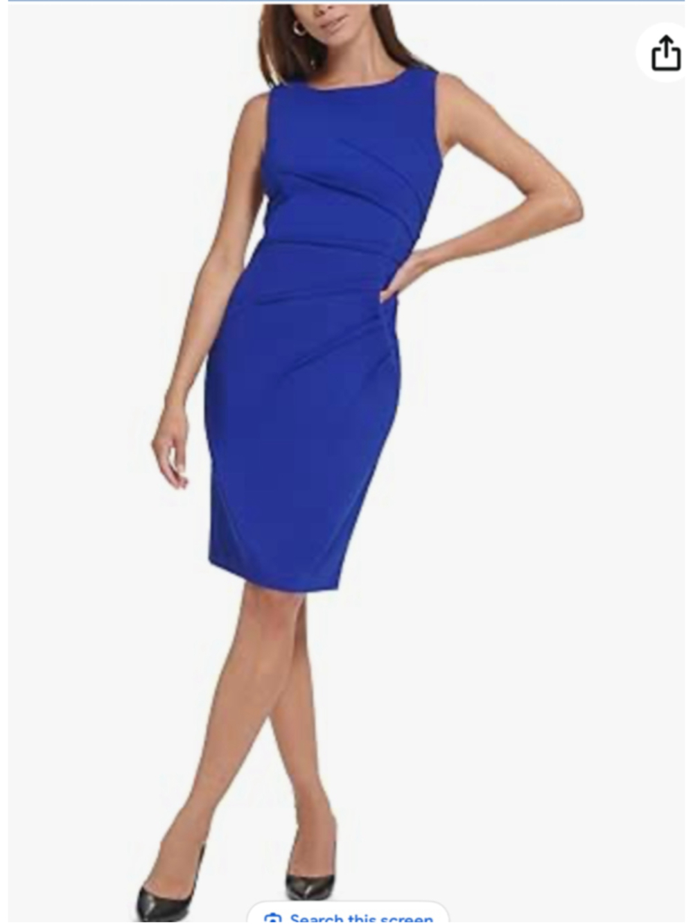 Calvin Klein Royal Blue Starburst Design Sleeveless Sheath Size 16 - Picture 3 of 10